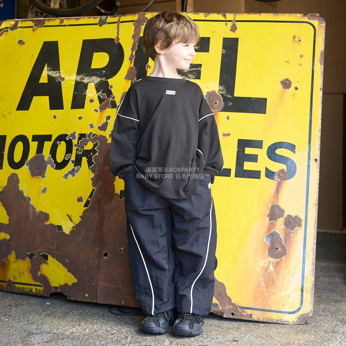 日本童裝 b・R# 吸水速乾 防UV  滾邊長袖上衣 110-150cm 男童款 秋季 TOPS