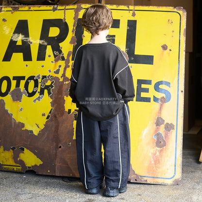 日本童裝 b・R# 吸水速乾 防UV  滾邊長袖上衣 110-150cm 男童款 秋季 TOPS