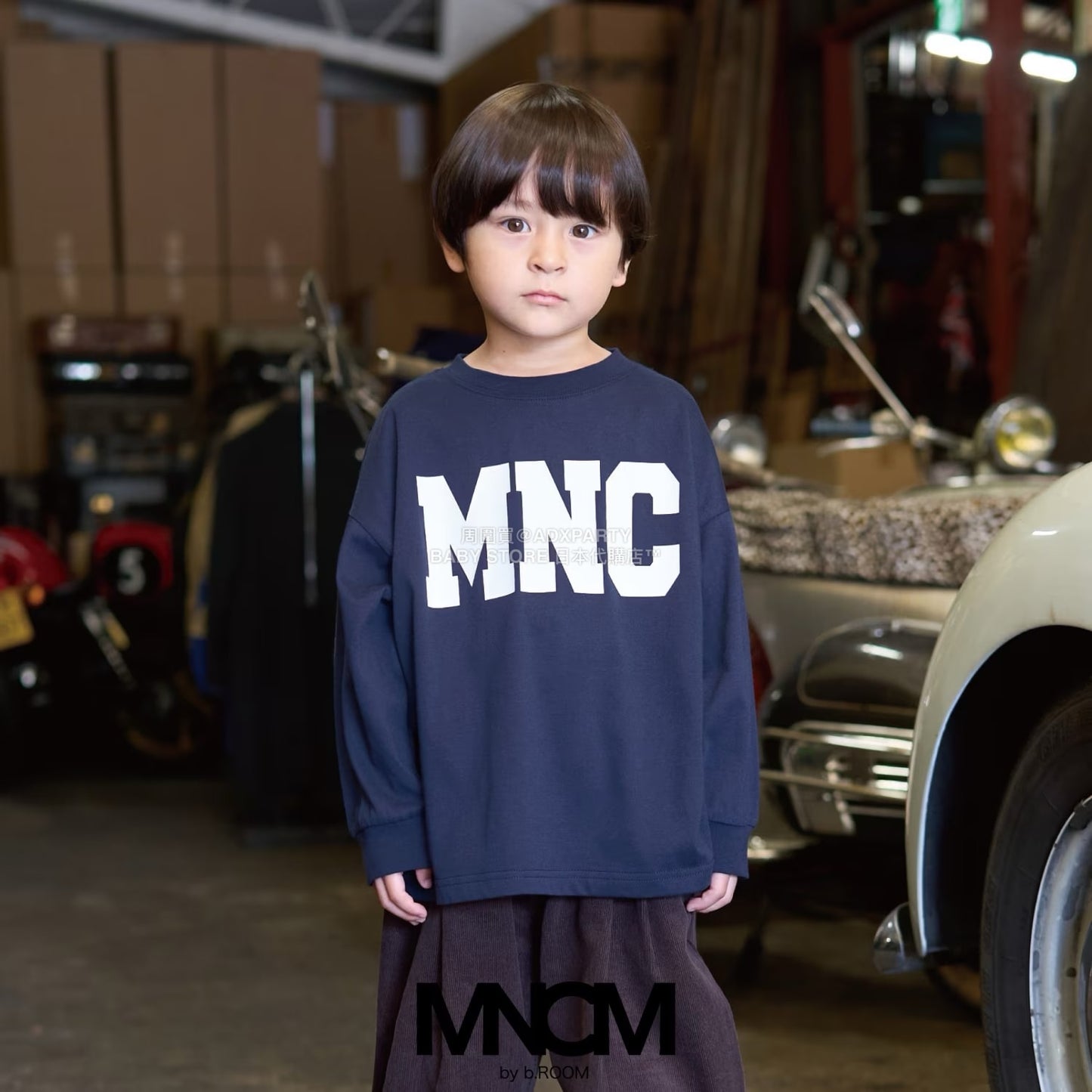 日本童裝 b・R# 吸水速乾 防UV 標誌印花長袖上衣 110-150cm 男童款 秋季 TOPS