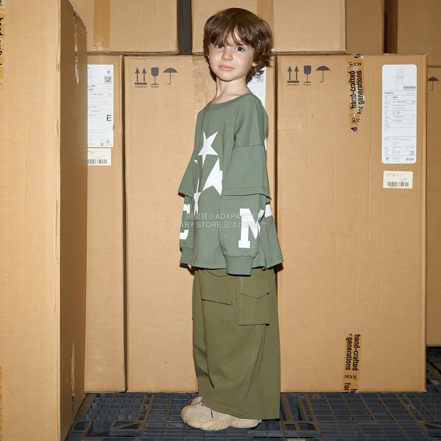 日本童裝 b・R# 闊版工裝褲 110-150cm 男童款 秋季 PANTS