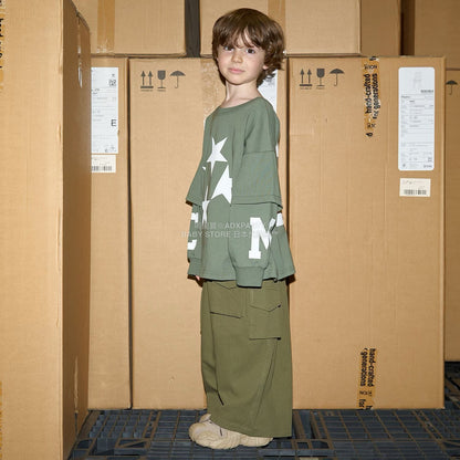 日本童裝 b・R# 闊版工裝褲 110-150cm 男童款 秋季 PANTS