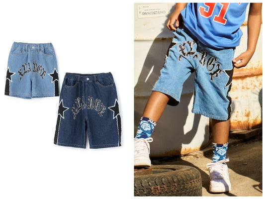 日本童裝 XLARGE KIDS 星星牛仔短褲 90-140cm 男童款 夏季 PANTS