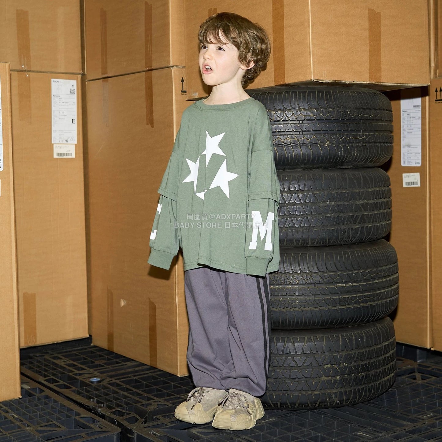 日本童裝 b・R# 吸水速乾 防UV 側線運動長褲 110-150cm 男童款 秋季 PANTS