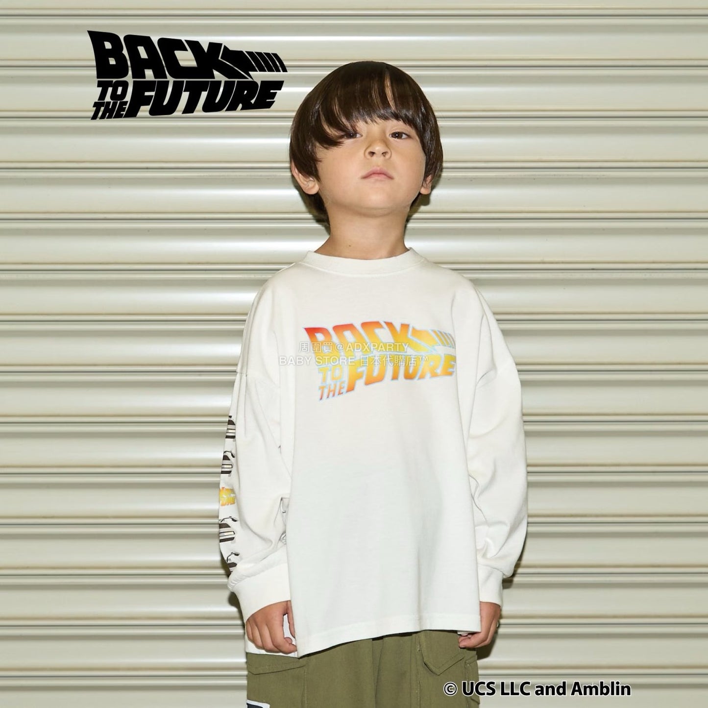 日本童裝 b・R# 吸水速乾 防UV 【BACK TO THE FUTURE 40TH】 印花上衣 110-150cm 男童款 秋季 TOPS