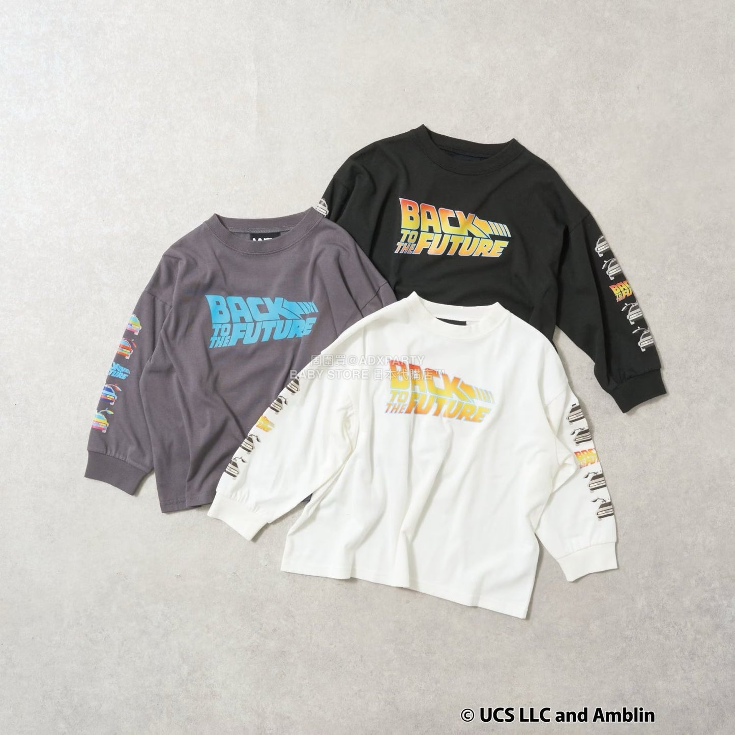 日本童裝 b・R# 吸水速乾 防UV 【BACK TO THE FUTURE 40TH】 印花上衣 110-150cm 男童款 秋季 TOPS