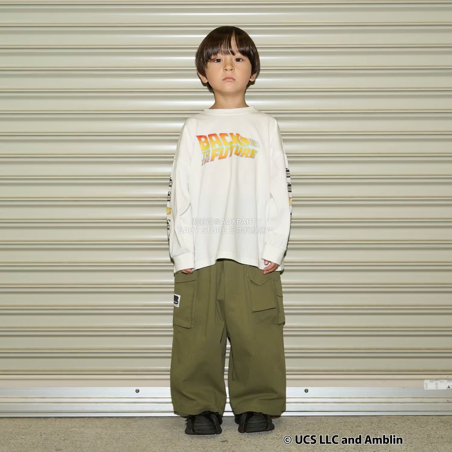 日本童裝 b・R# 吸水速乾 防UV 【BACK TO THE FUTURE 40TH】 印花上衣 110-150cm 男童款 秋季 TOPS