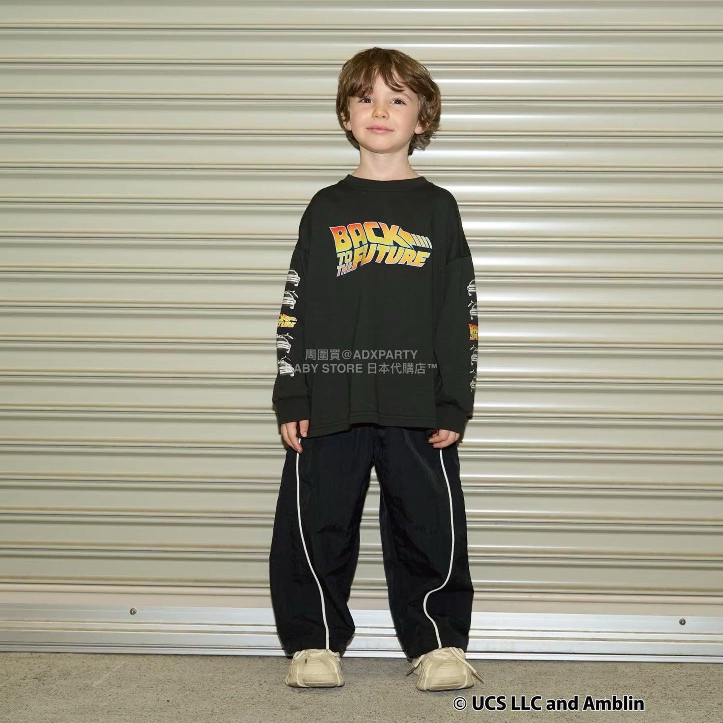 日本童裝 b・R# 吸水速乾 防UV 【BACK TO THE FUTURE 40TH】 印花上衣 110-150cm 男童款 秋季 TOPS