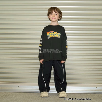 日本童裝 b・R# 吸水速乾 防UV 【BACK TO THE FUTURE 40TH】 印花上衣 110-150cm 男童款 秋季 TOPS