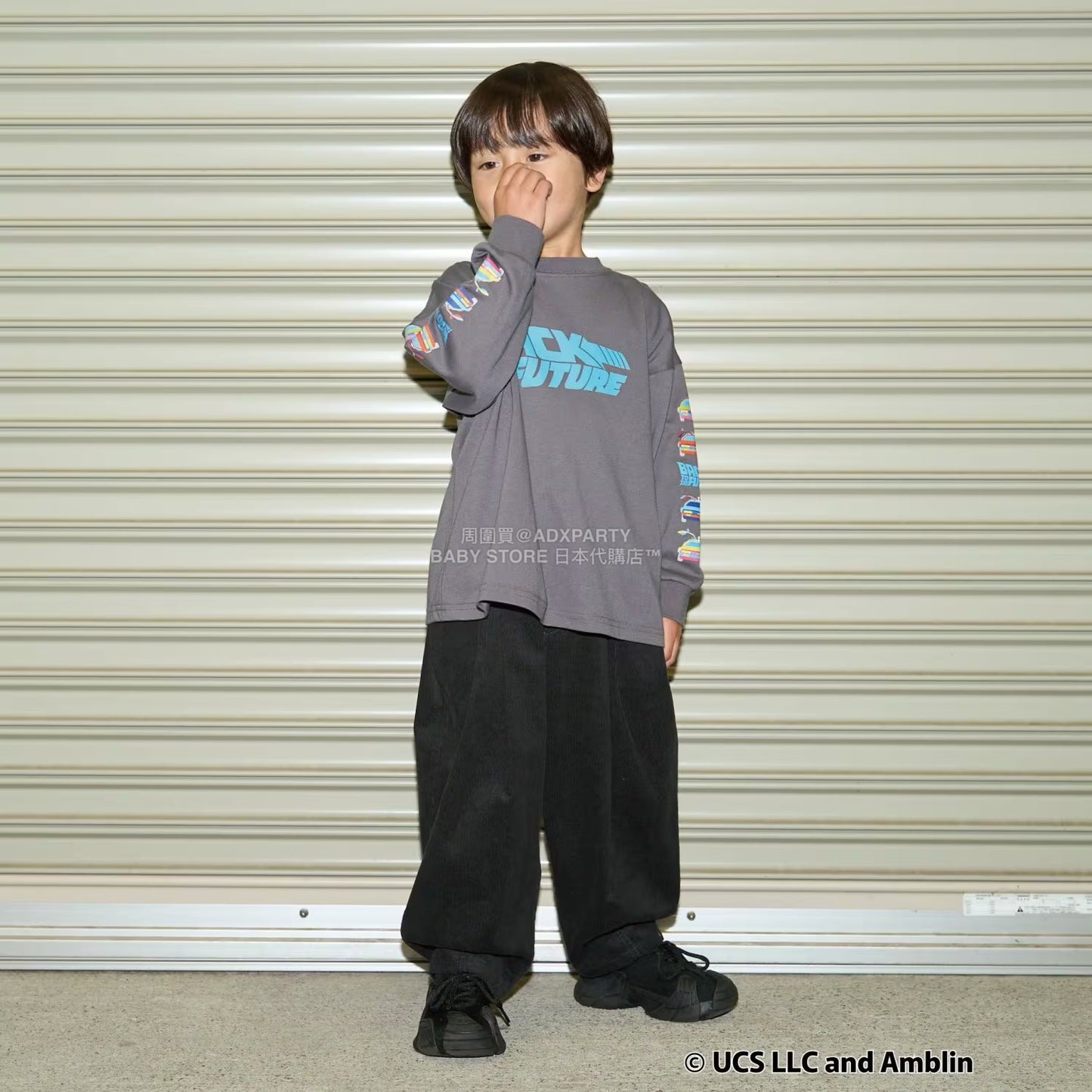 日本童裝 b・R# 吸水速乾 防UV 【BACK TO THE FUTURE 40TH】 印花上衣 110-150cm 男童款 秋季 TOPS