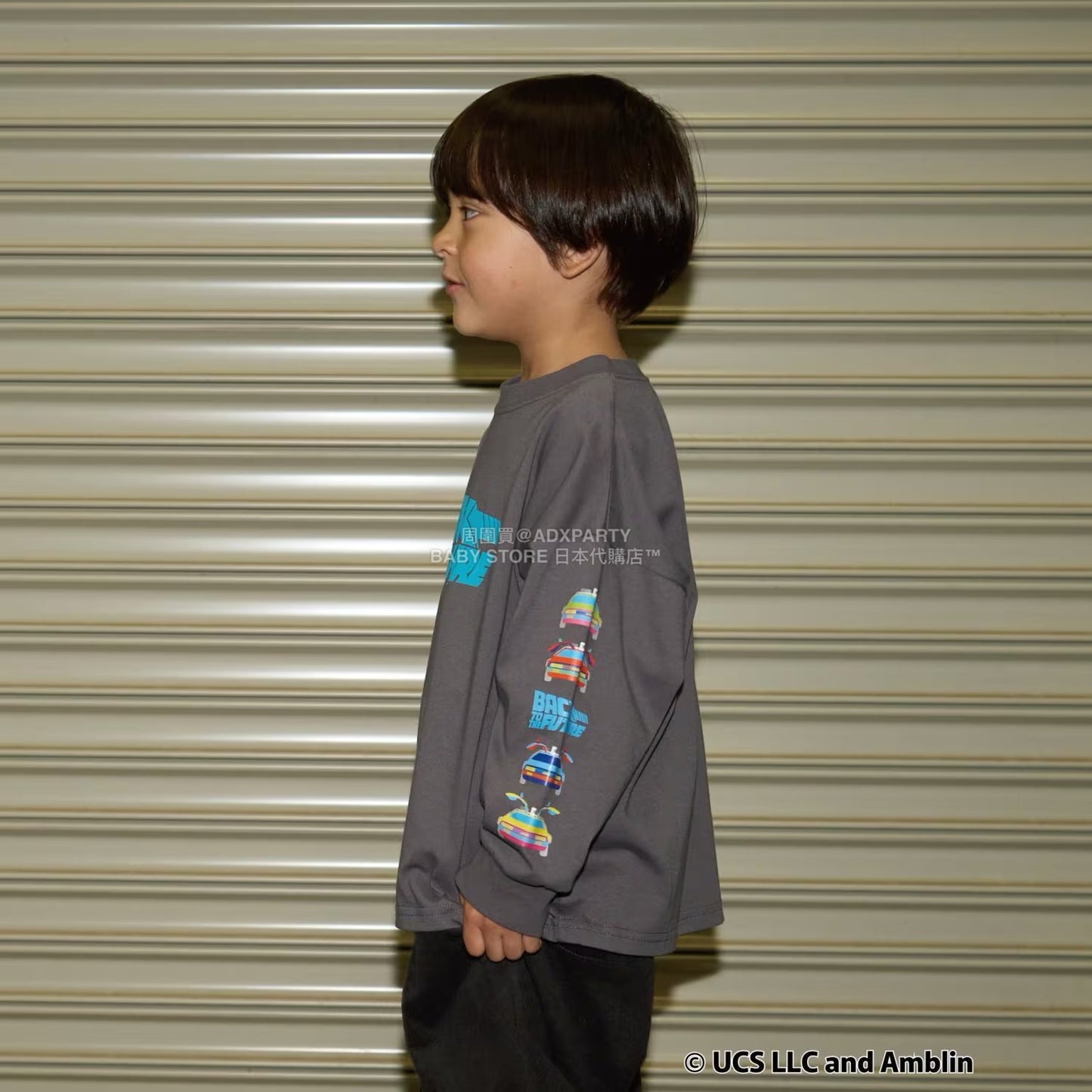 日本童裝 b・R# 吸水速乾 防UV 【BACK TO THE FUTURE 40TH】 印花上衣 110-150cm 男童款 秋季 TOPS