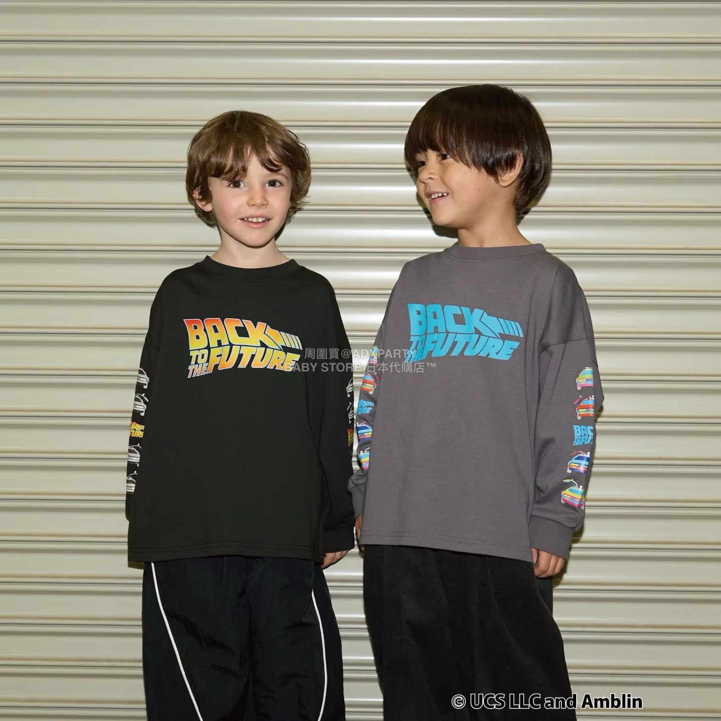 日本童裝 b・R# 吸水速乾 防UV 【BACK TO THE FUTURE 40TH】 印花上衣 110-150cm 男童款 秋季 TOPS