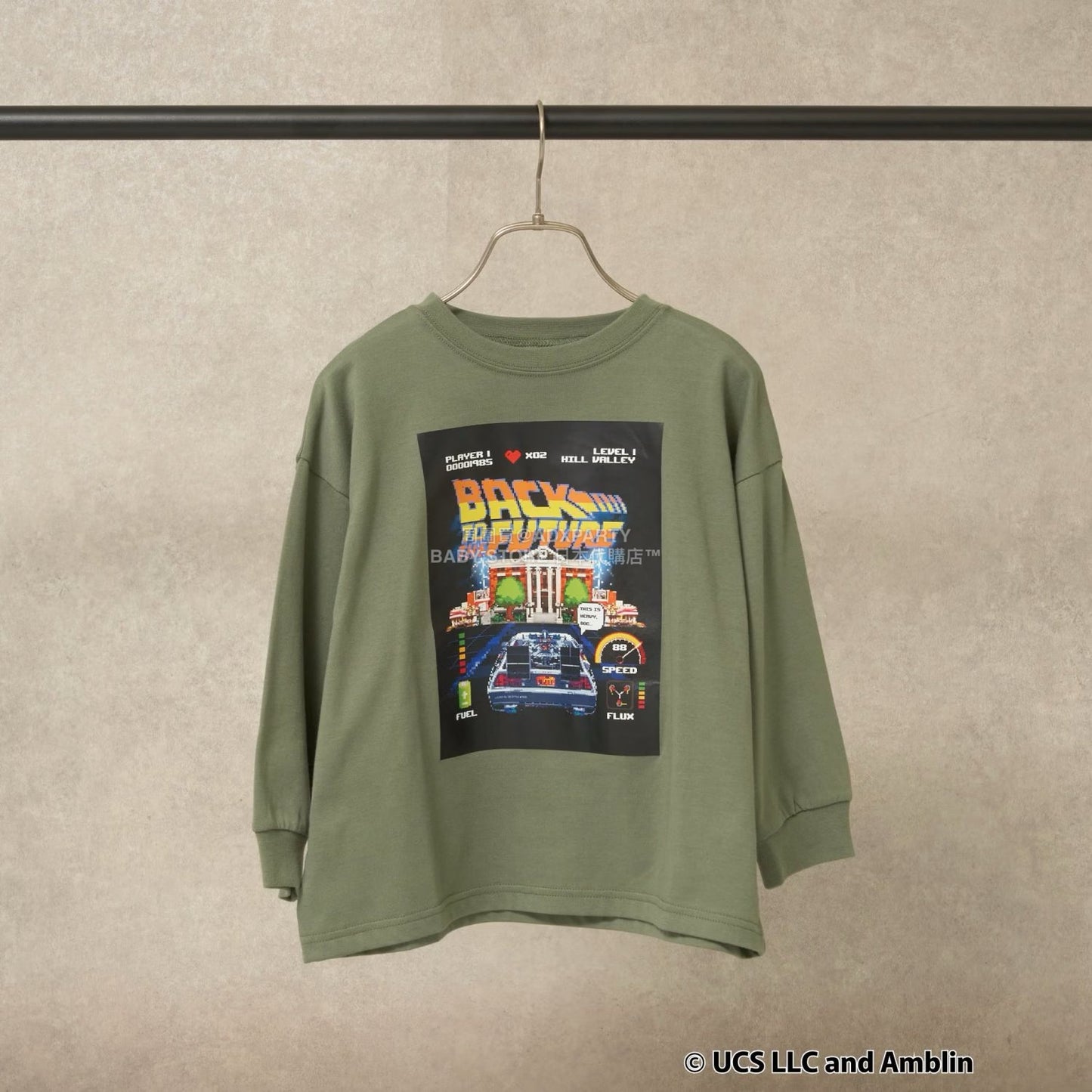 日本童裝 b・R# 吸水速乾 防UV 【BACK TO THE FUTURE 40TH】 印花上衣 110-150cm 男童款 秋季 TOPS