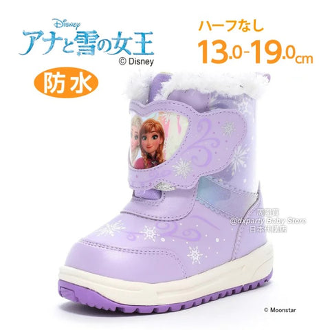 日本直送 moonstar x Disney Frozen 防水雪靴 健康機能兒童鞋 13-19cm 女童款 鞋系列