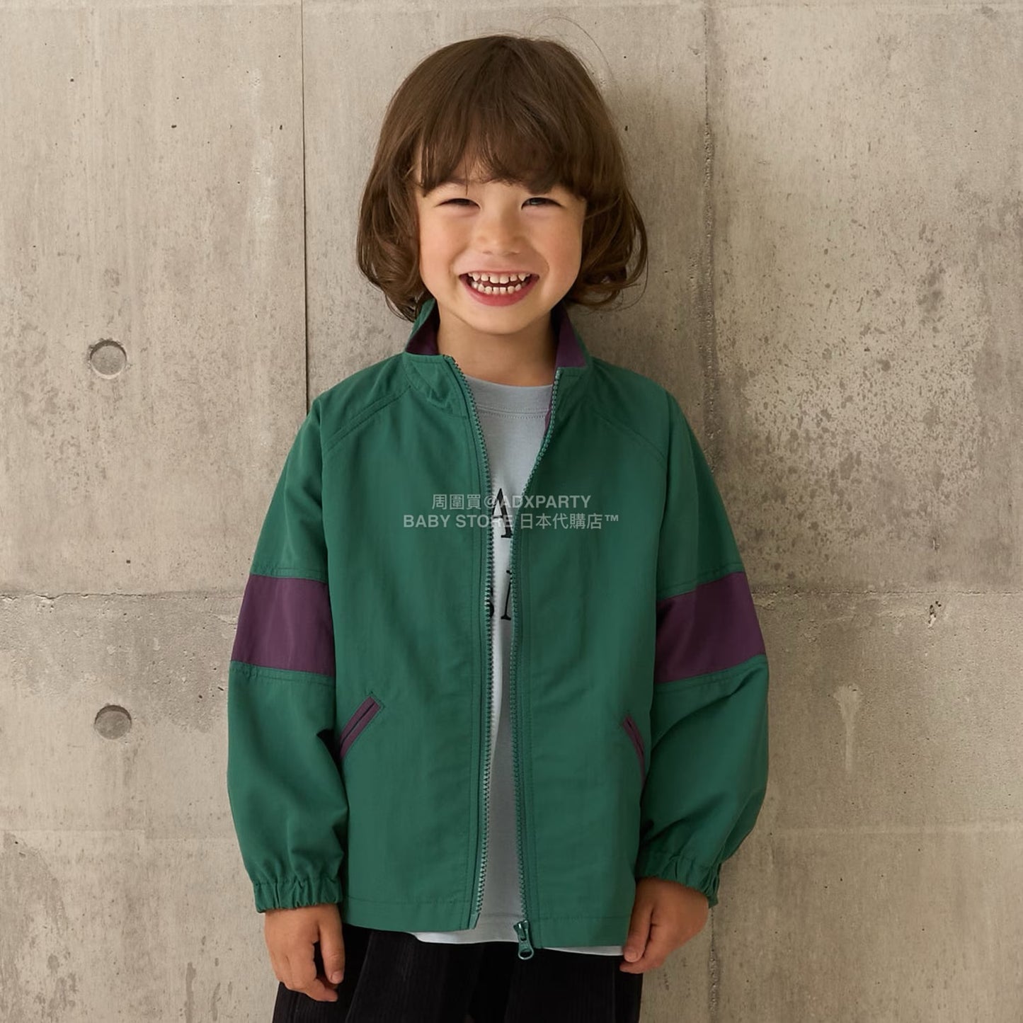 日本童裝 b・R# 拼色手袖風褸 100-150cm 男童款 秋季 OUTERWEAR