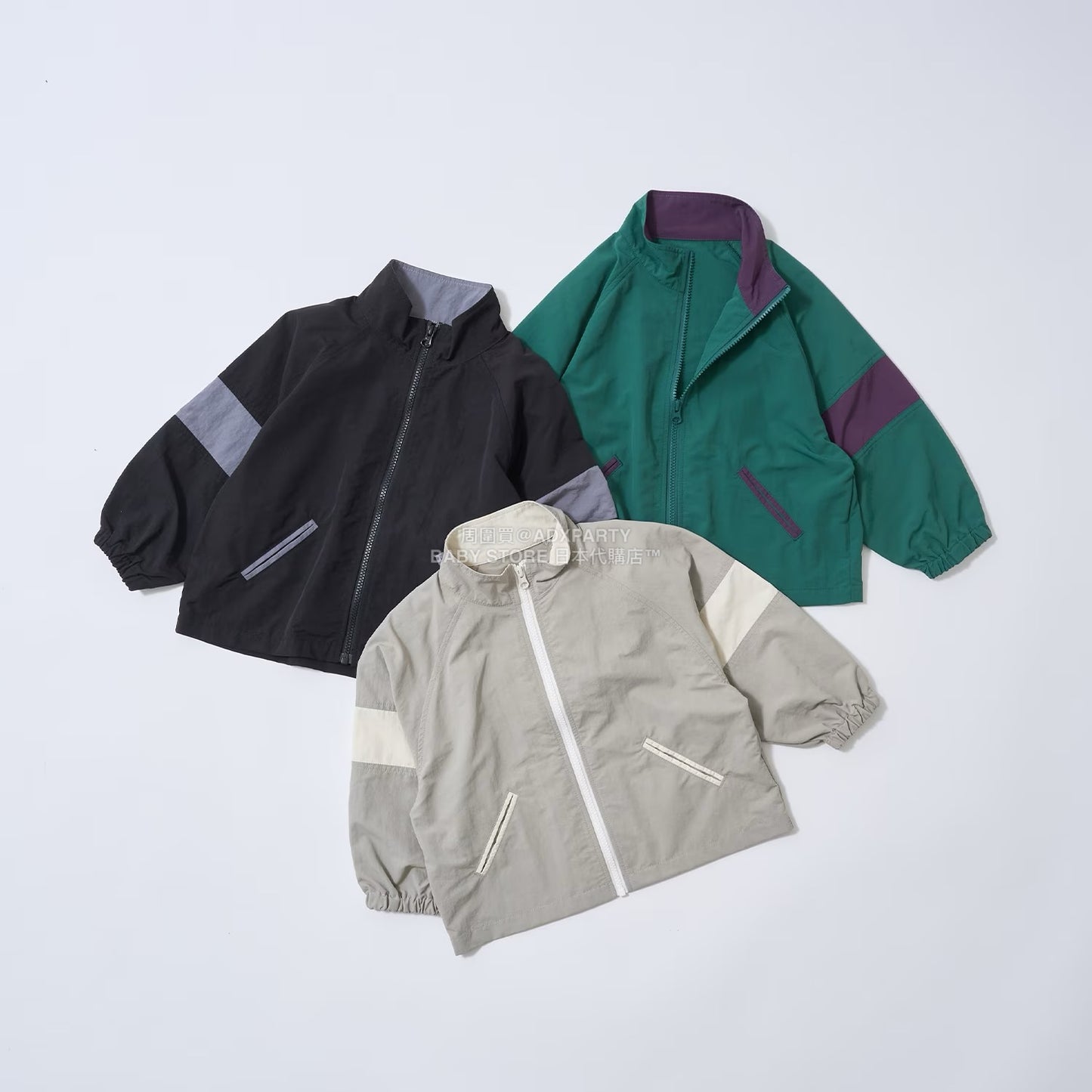 日本童裝 b・R# 拼色手袖風褸 100-150cm 男童款 秋季 OUTERWEAR