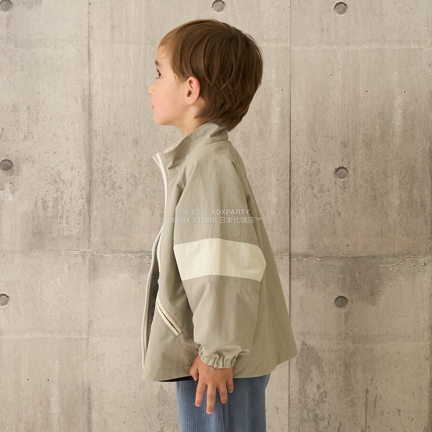 日本童裝 b・R# 拼色手袖風褸 100-150cm 男童款 秋季 OUTERWEAR