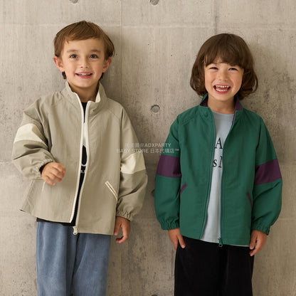 日本童裝 b・R# 拼色手袖風褸 100-150cm 男童款 秋季 OUTERWEAR