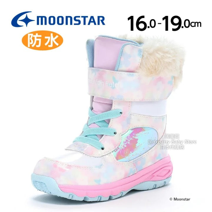 日本直送 moonstar 抗菌防臭 防水雪靴 健康機能兒童鞋 16-19cm 女童款 鞋系列