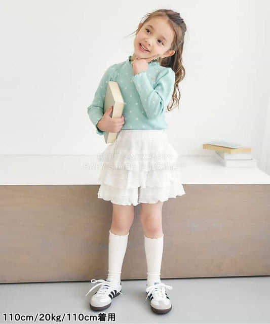日本童裝 apres les cours 荷葉邊層疊裙褲 80-130cm 女童款 春季 SKIRTS PANTS