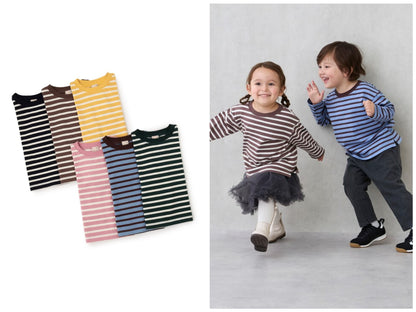 日本童裝 pe#main 食品防污 間條上衣 80-130cm 男童款 秋季 TOPS