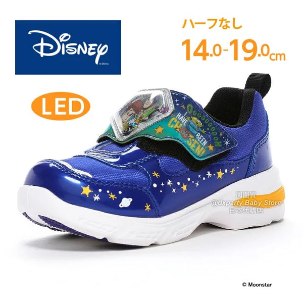 日本直送 moonstar x Disney 抗菌防臭 LED 運動鞋 健康機能兒童鞋 14-19cm 男童款 鞋系列