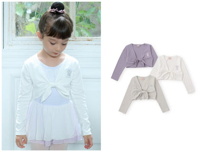 日本童裝 pe#main 抗菌防臭 芭蕾蝴蝶結短上衣 100-130cm 女童款 秋季 TOPS