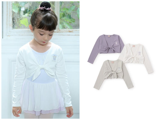 日本童裝 pe#main 抗菌防臭 芭蕾蝴蝶結短上衣 100-130cm 女童款 秋季 TOPS