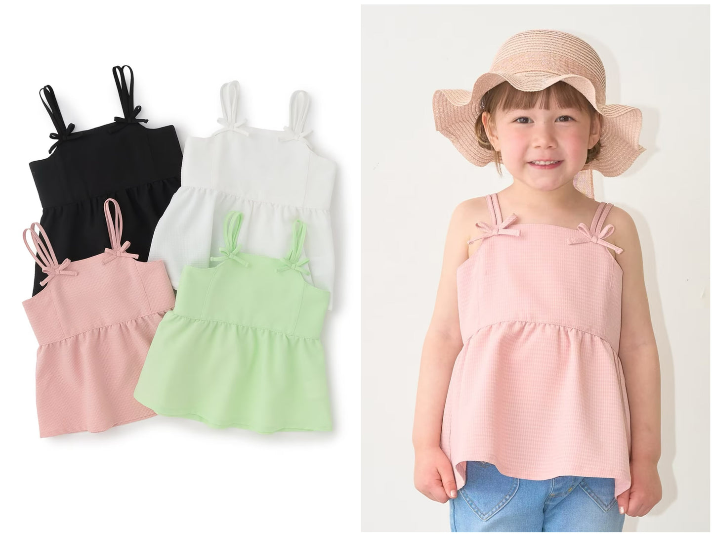 Japanese children's clothing Ly# mine tank top and shorts set 100-150cm girls summer TOPS PANTS 
