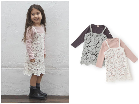 日本童裝 pe#main 蕾絲吊帶裙兩件裝 80-130cm 女童款 秋季 DRESSES
