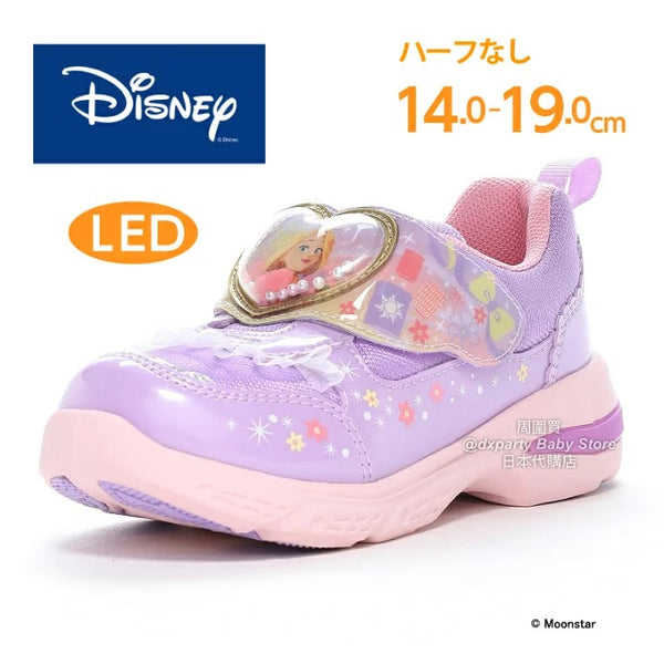 日本直送 moonstar x Disney 抗菌防臭 LED 運動鞋 健康機能兒童鞋 14-19cm 女童款 鞋系列