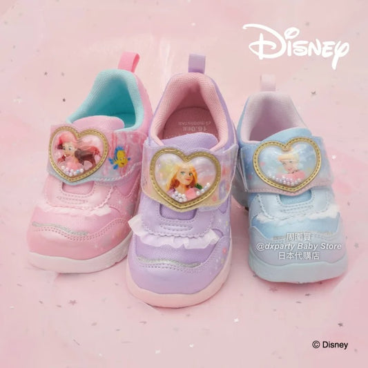 Moonstar x Disney Antibacterial and Deodorant LED Sneakers (Direct from Japan) - Healthy Functional Children's Shoes (14-19cm) - Girls' Shoes