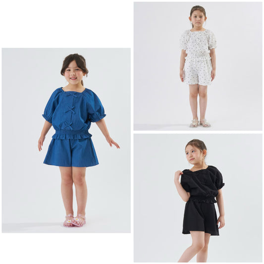 Japanese children's clothing Ly# mine tank top and shorts set 100-150cm girls summer TOPS PANTS 