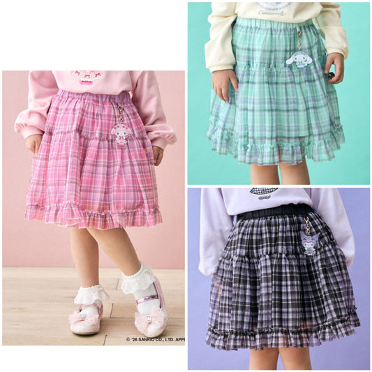 日本童裝 ANY#26 x Sanrio 薄紗裙配夢幻緞帶鑰匙扣 110-140cm 女童款 秋季 SKIRTS