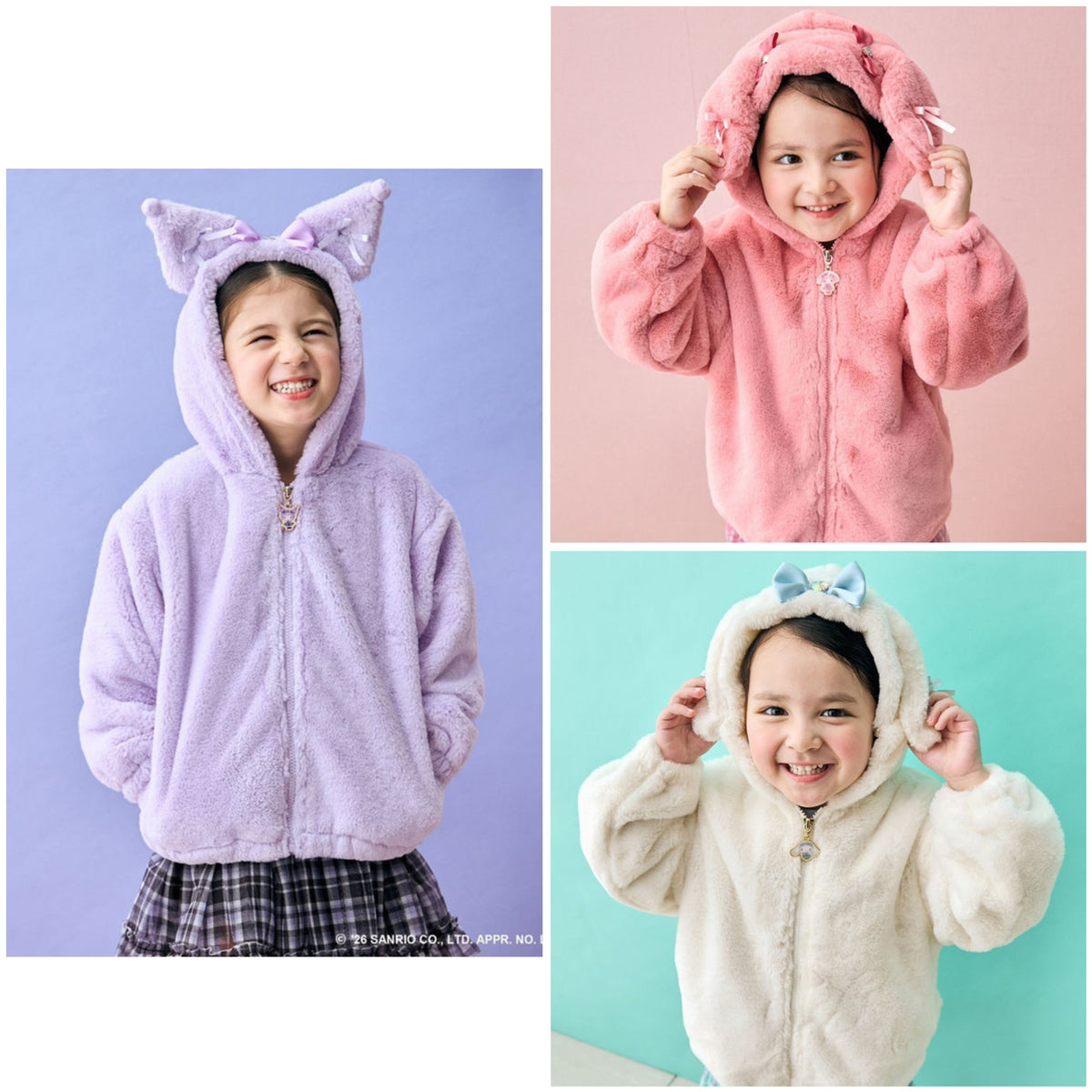 日本童裝 ANY#26 x Sanrio 毛毛可愛外套 110-150cm 女童款 秋季 (適合初秋、香港平均溫度、寒冷天氣）OUTERWEAR