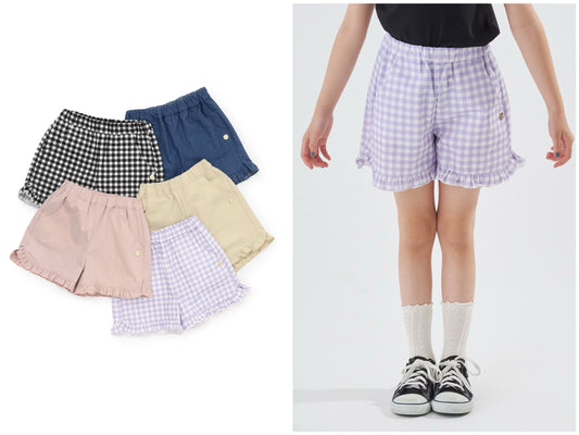 Japanese children's clothing Ly# mine tank top and shorts set 100-150cm girls summer TOPS PANTS 