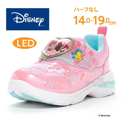 日本直送 moonstar x Disney 抗菌防臭 LED 運動鞋 健康機能兒童鞋 14-19cm 女童款 鞋系列