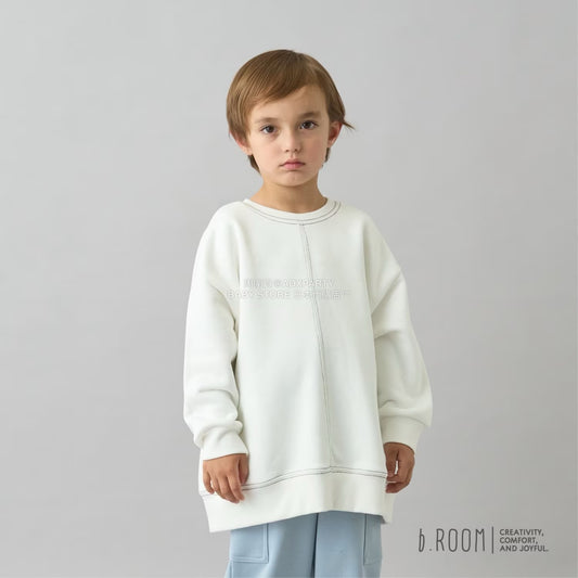 日本童裝 b・R# 吸水速乾 寬鬆配色縫線衛衣 100-150cm 男童款/女童款 冬季 TOPS