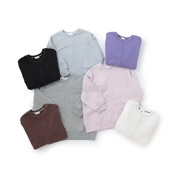 日本童裝 b・R# 吸水速乾 寬鬆配色縫線衛衣 100-150cm 男童款/女童款 冬季 TOPS