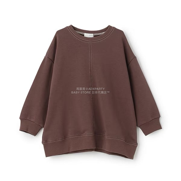 日本童裝 b・R# 吸水速乾 寬鬆配色縫線衛衣 100-150cm 男童款/女童款 冬季 TOPS