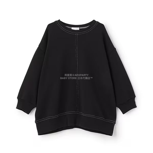 日本童裝 b・R# 吸水速乾 寬鬆配色縫線衛衣 100-150cm 男童款/女童款 冬季 TOPS