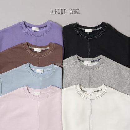 日本童裝 b・R# 吸水速乾 寬鬆配色縫線衛衣 100-150cm 男童款/女童款 冬季 TOPS