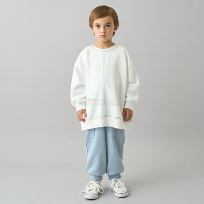 日本童裝 b・R# 吸水速乾 寬鬆配色縫線衛衣 100-150cm 男童款/女童款 冬季 TOPS