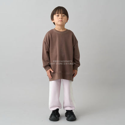 日本童裝 b・R# 吸水速乾 寬鬆配色縫線衛衣 100-150cm 男童款/女童款 冬季 TOPS