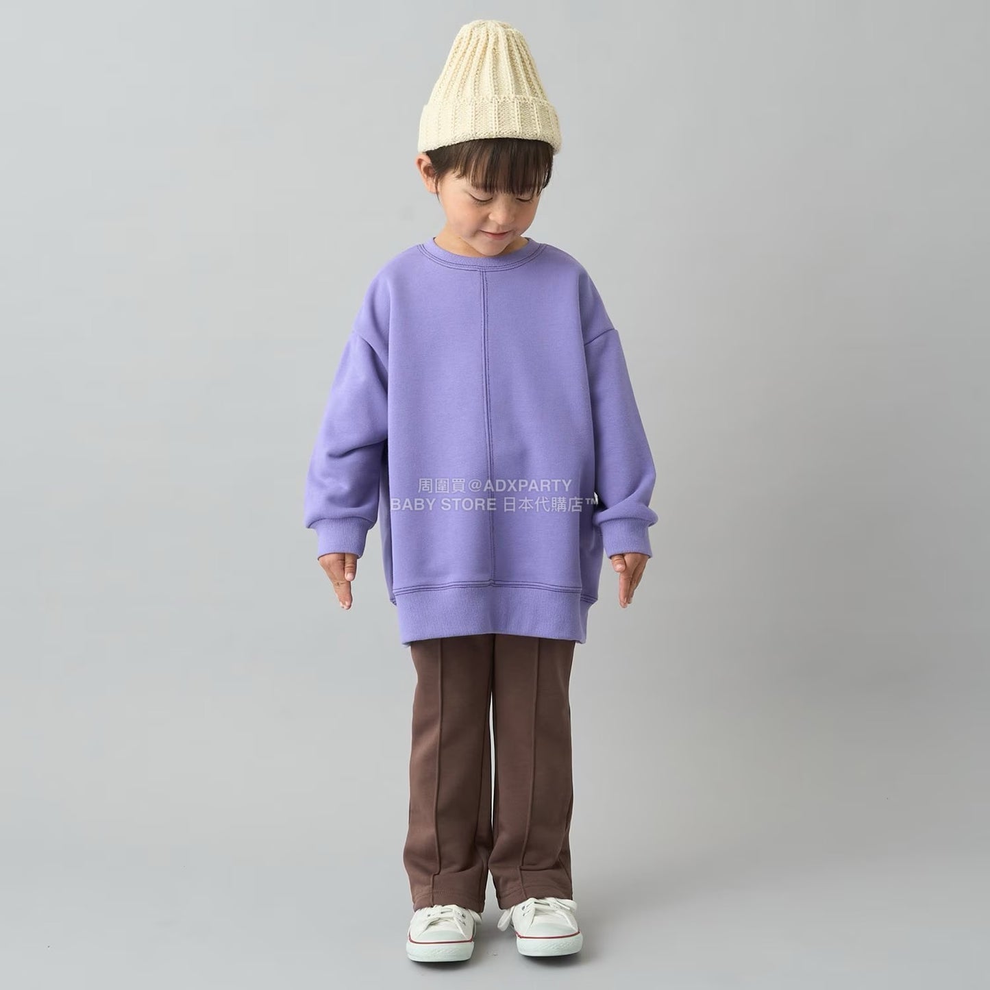 日本童裝 b・R# 吸水速乾 寬鬆配色縫線衛衣 100-150cm 男童款/女童款 冬季 TOPS