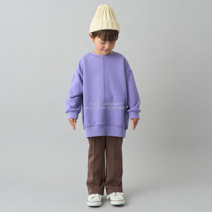 日本童裝 b・R# 吸水速乾 寬鬆配色縫線衛衣 100-150cm 男童款/女童款 冬季 TOPS