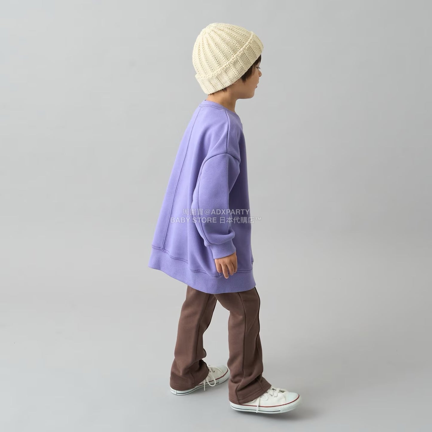 日本童裝 b・R# 吸水速乾 寬鬆配色縫線衛衣 100-150cm 男童款/女童款 冬季 TOPS