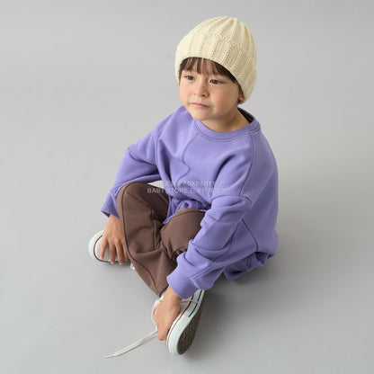 日本童裝 b・R# 吸水速乾 寬鬆配色縫線衛衣 100-150cm 男童款/女童款 冬季 TOPS