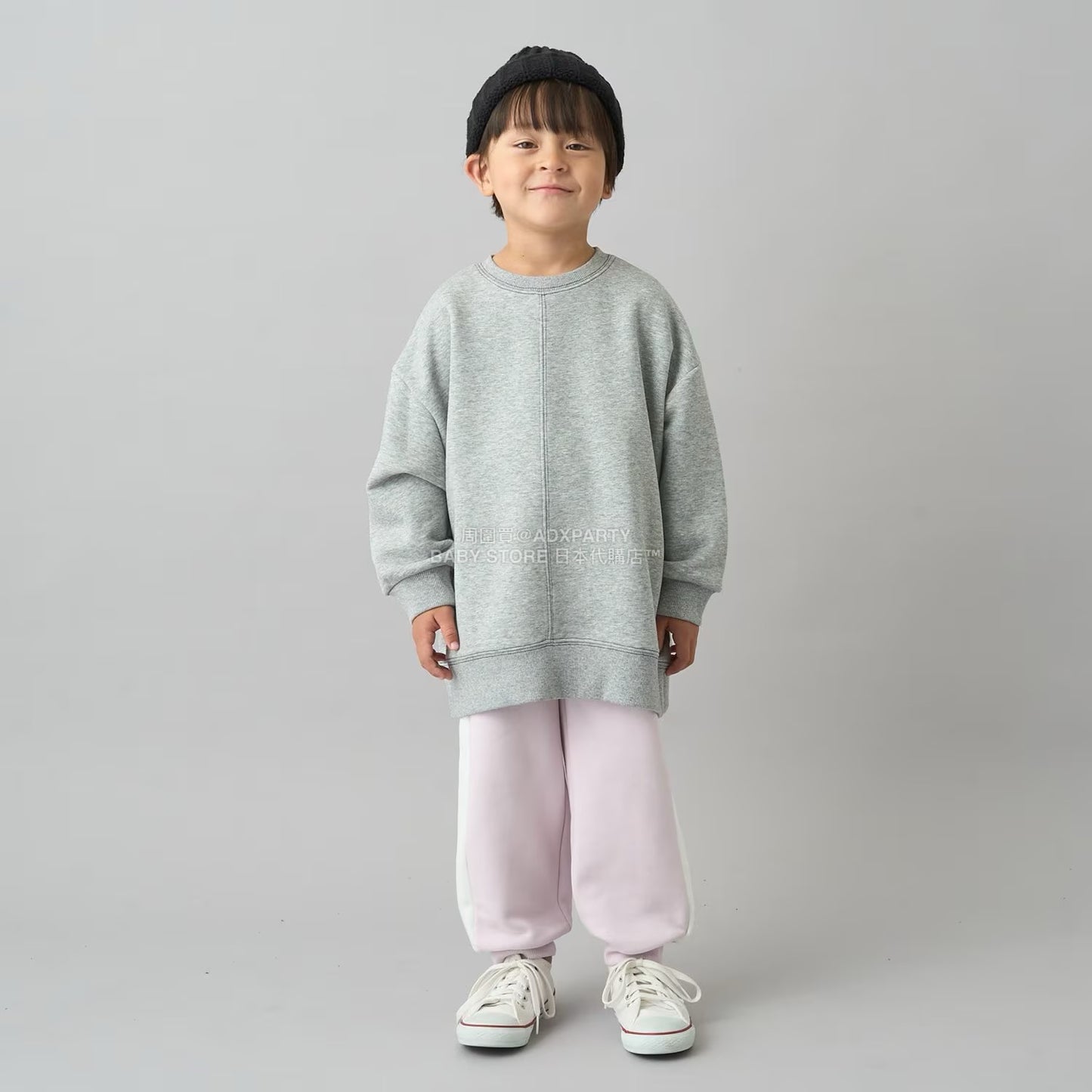 日本童裝 b・R# 吸水速乾 寬鬆配色縫線衛衣 100-150cm 男童款/女童款 冬季 TOPS