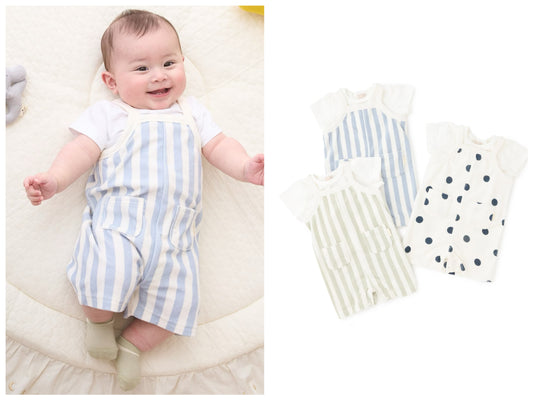 日本童裝 pe#main 吊帶工人褲及上衣兩件套裝 70-80cm 男童款/女童款 初生嬰兒 夏季 TOPS Jumpsuit