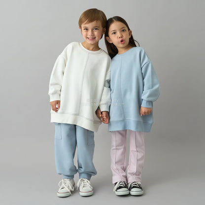 日本童裝 b・R# 吸水速乾 寬鬆配色縫線衛衣 100-150cm 男童款/女童款 冬季 TOPS